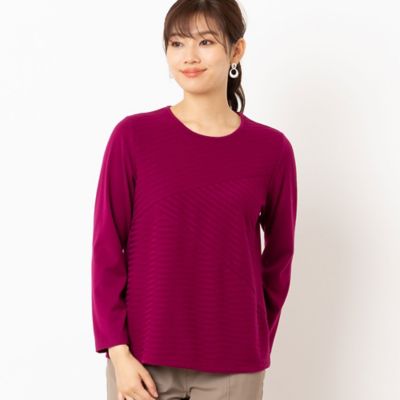 ＜LOBJIE (Women)＞ワイドリブ　クルーネックカットソー（１２１２５４６２）