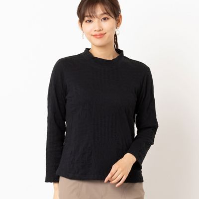 ＜LOBJIE (Women)＞シャーリングジャカード　ハイネックカットソー（１２１２５４６４）