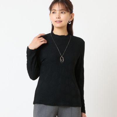 ＜LOBJIE (Women)＞【洗える・日本製】水玉シャーリングカットソー（１２１２５５５２）