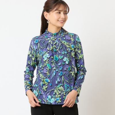 ✨未使用•タグ付✨レオナール　ボタニカル柄ジップアップジャケット 花柄 40 ✨未使用•タグ付✨レオナール ボタニカル柄ジップアップジャケット 花