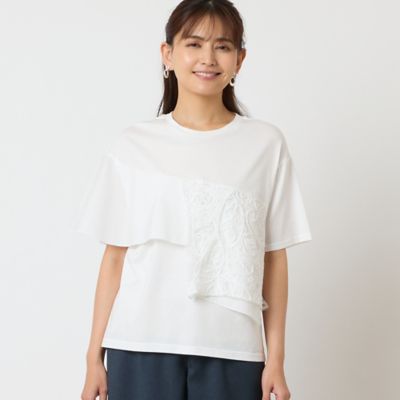 ＜LOBJIE (Women)＞【一部店舗・ＷＥＢ限定アイテム・洗える】フリルＴシャツ（１２１２５５８４）