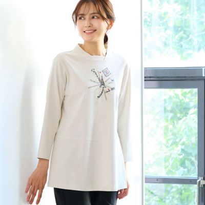 洗える】エッフェル塔刺繍カットソー（12125603） | LOBJIE