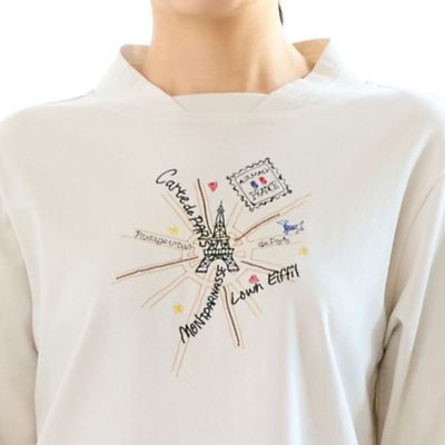 洗える】エッフェル塔刺繍カットソー（12125603） | LOBJIE