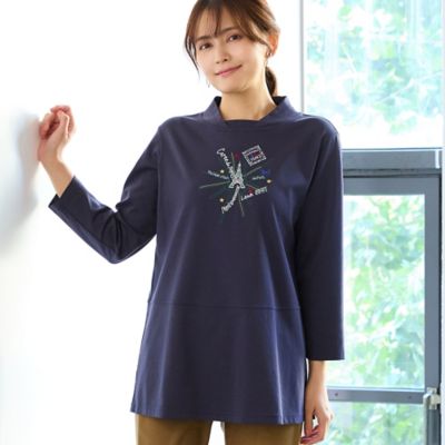 洗える】エッフェル塔刺繍カットソー（12125603） | LOBJIE