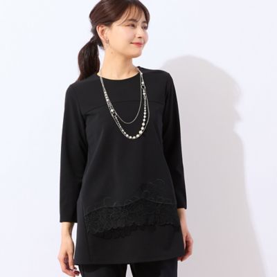 洗える】フラワーレース刺繍チュニック（12125622） | LOBJIE