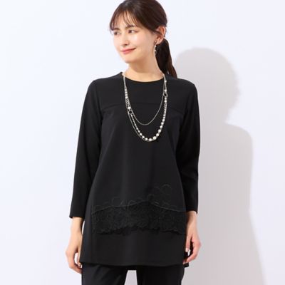 洗える】フラワーレース刺繍チュニック（12125622） | LOBJIE