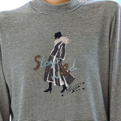洗える・日本製】Lady刺繍ボーダーカットソー（12125633