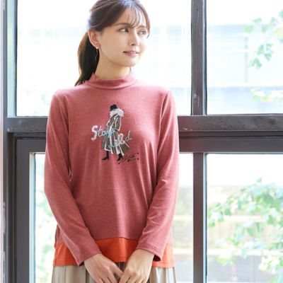 洗える・日本製】Lady刺繍ボーダーカットソー（12125633