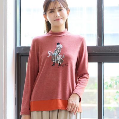 洗える・日本製】Lady刺繍ボーダーカットソー（12125633