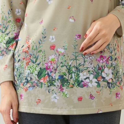 美品 PLEATS PLEASE BLOOM チュニック 3 花柄 洗える・日本製】花柄パネルプリントチュニック（12125643