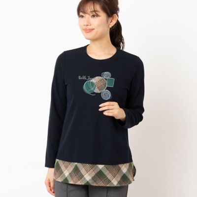アップリケ刺繍カットソー（１２１２６４４３）