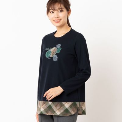 アップリケ刺繍カットソー（１２１２６４４３）