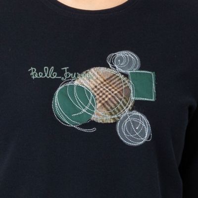 アップリケ刺繍カットソー（１２１２６４４３）