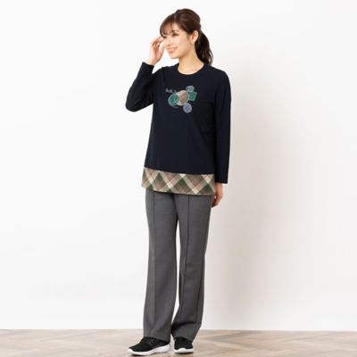 アップリケ刺繍カットソー（１２１２６４４３）