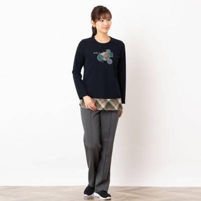 アップリケ刺繍カットソー（１２１２６４４３）