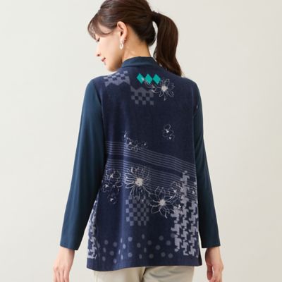 洗える・日本製】花幾何柄カットソー（12126502） | LOBJIE