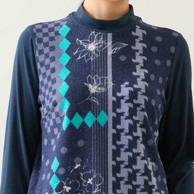 洗える・日本製】花幾何柄カットソー（12126502） | LOBJIE