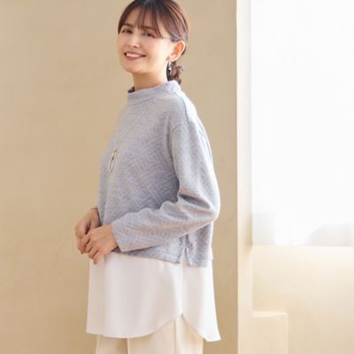 ＜LOBJIE (Women)＞【洗える】布帛ドッキングプルオーバー（１２１２６５１２）