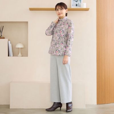 洗える・日本製】花柄起毛カットソー（12126532） | LOBJIE