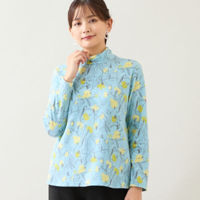 洗える・日本製】花柄起毛カットソー（12126532） | LOBJIE