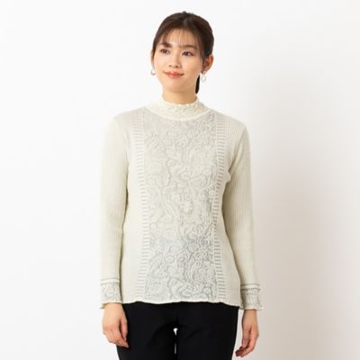 ＜LOBJIE (Women)＞ふくれジャカードセーター（１２１３１５０１）