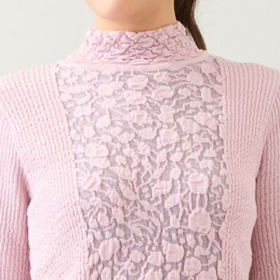 日本製】ふくれジャカードセーター（12131611） | LOBJIE