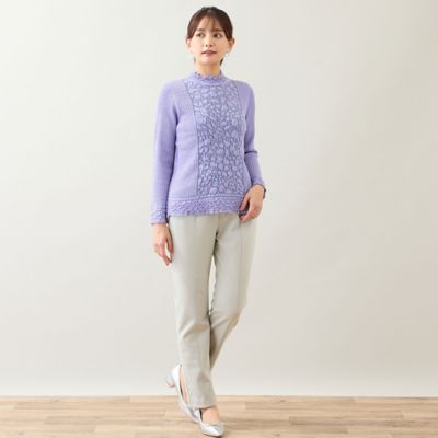 日本製】ふくれジャカードセーター（12131611） | LOBJIE