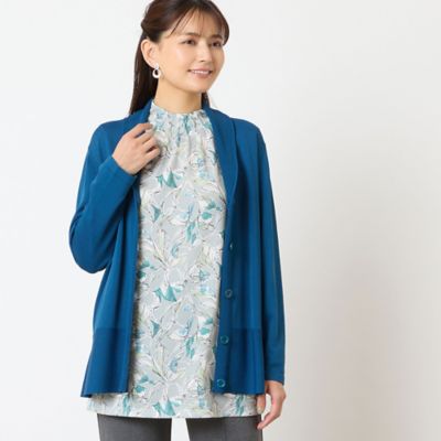 LOBJIE (Women)/ロブジェ ショールカラーニットカーディガン(12135561) アオ トップス【三越伊勢丹/公式】