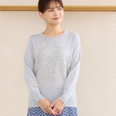 ＜LOBJIE (Women)＞レースつきセーター（１２１３５５６２）