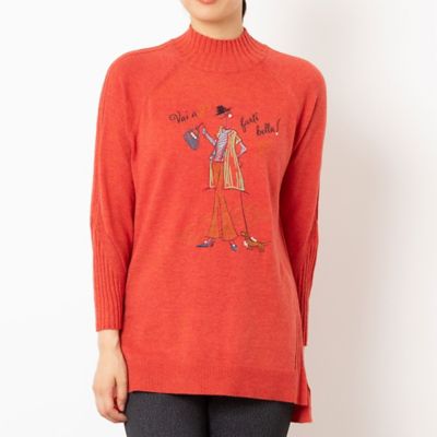 familiar ♡ ニット チュニック90 セール】コード刺しゅうデザインニットチュニック（チュニック