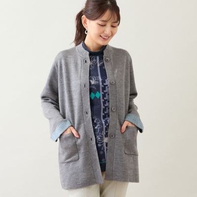＜LOBJIE (Women)＞ニットジャケット（１２１３６５０３）