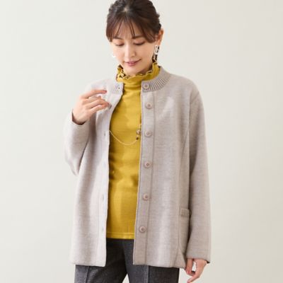＜LOBJIE (Women)＞【ウール１００％】圧縮ウールニットジャケット（１２１３６５４１）