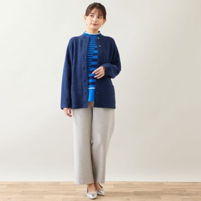BLUE BLUE ブルーブルー 圧縮 ウール ニット ジャケット 紺 3 L imgrc0074157247.jpg