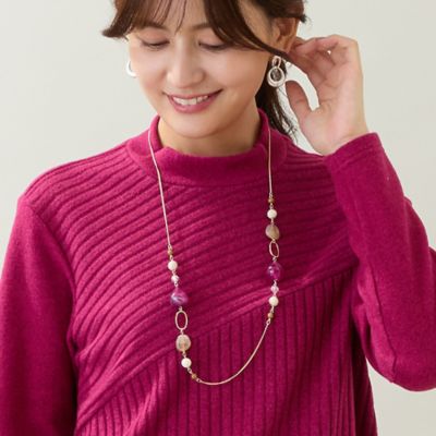 カラードロップネックレス（12145601） | LOBJIE (Women