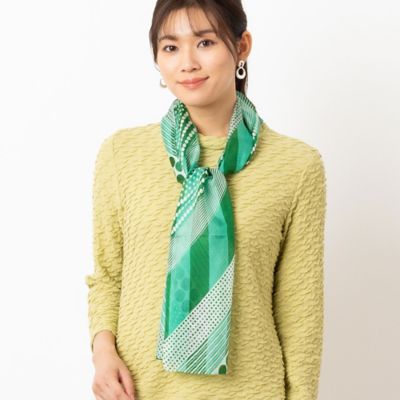 ＜LOBJIE (Women)＞ドット柄シルクストール（１２１６２５０１）