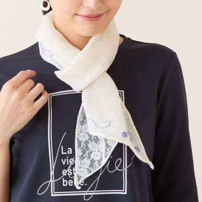 レース重ね刺繍入りストール（12162601） | LOBJIE (Women