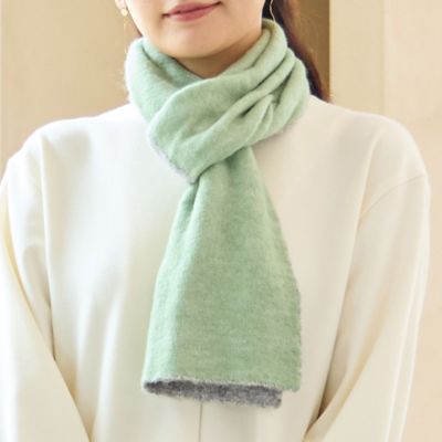 洗える・リバーシブル】ニットマフラー（12166502