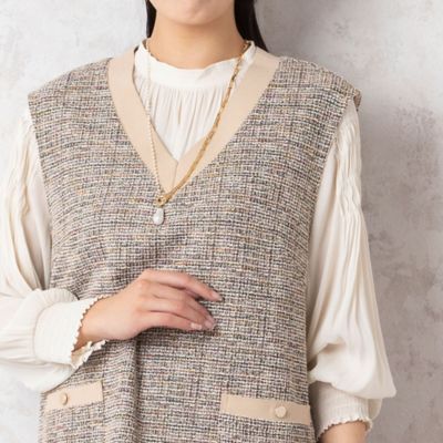 ファンシーツイードニットベスト（21001401） | MISSEL