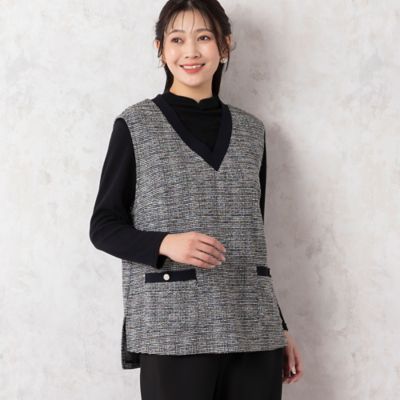 ファンシーツイード ニット ベスト ファンシーツイードニットベスト（21001401） | MISSEL