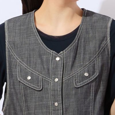 【洗える・セットアップ可能】スラブデニム　ベスト（２１００３５０１）