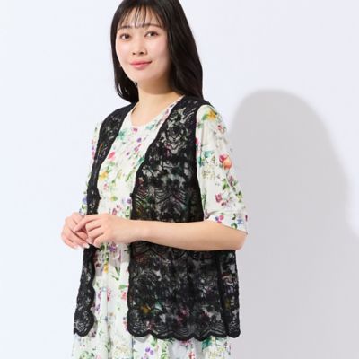 ＜MISSEL＞スカラップ刺繍チュールベスト（２１００３６０２）