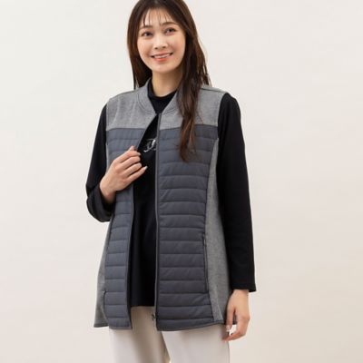 ＜MISSEL＞裏起毛ニット×キルトタフタベスト（２１００６３４９）