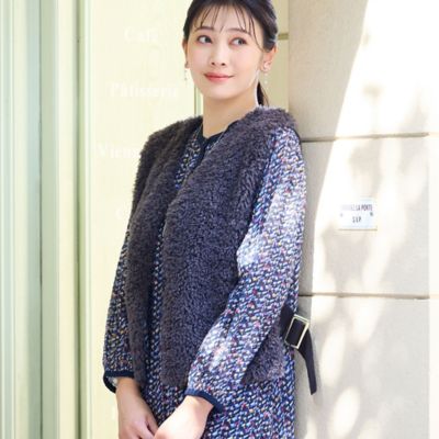 ふわふわフェイクファーベスト（21006504） | MISSEL