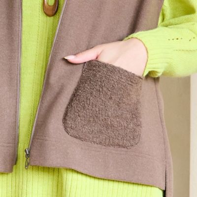 洗える・セットアップ可・L～4Lサイズ】ミニポケットジップアップ
