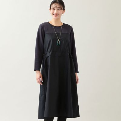 洗える・体型カバー・L～4Lサイズ】ドッキングワンピース