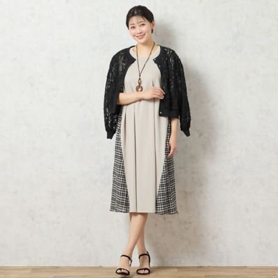 人気アイテム・洗える】ギンガムチェック パフスリーブワンピース