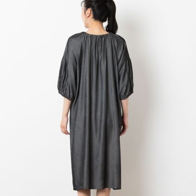 シャンブレーデニム パフスリーブワンピース（21015452  
