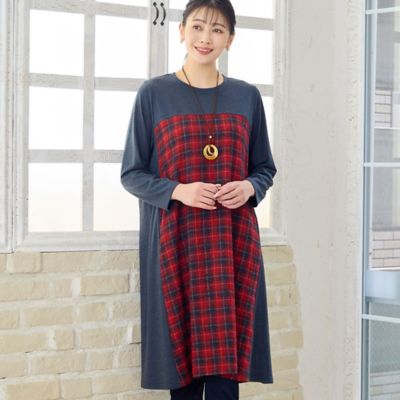 WEB限定カラーあり・3L／4Lサイズあり】チェック柄A