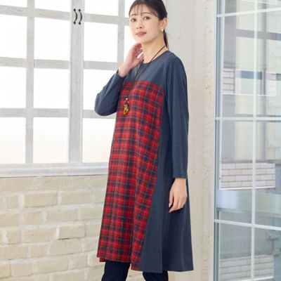 ai☆17号LLワンピm153＆4LブラウスA511 WEB限定カラーあり・3L／4Lサイズあり】チェック柄A