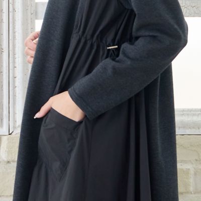 洗える・3L／4Lサイズあり】タフタドッキングワンピース